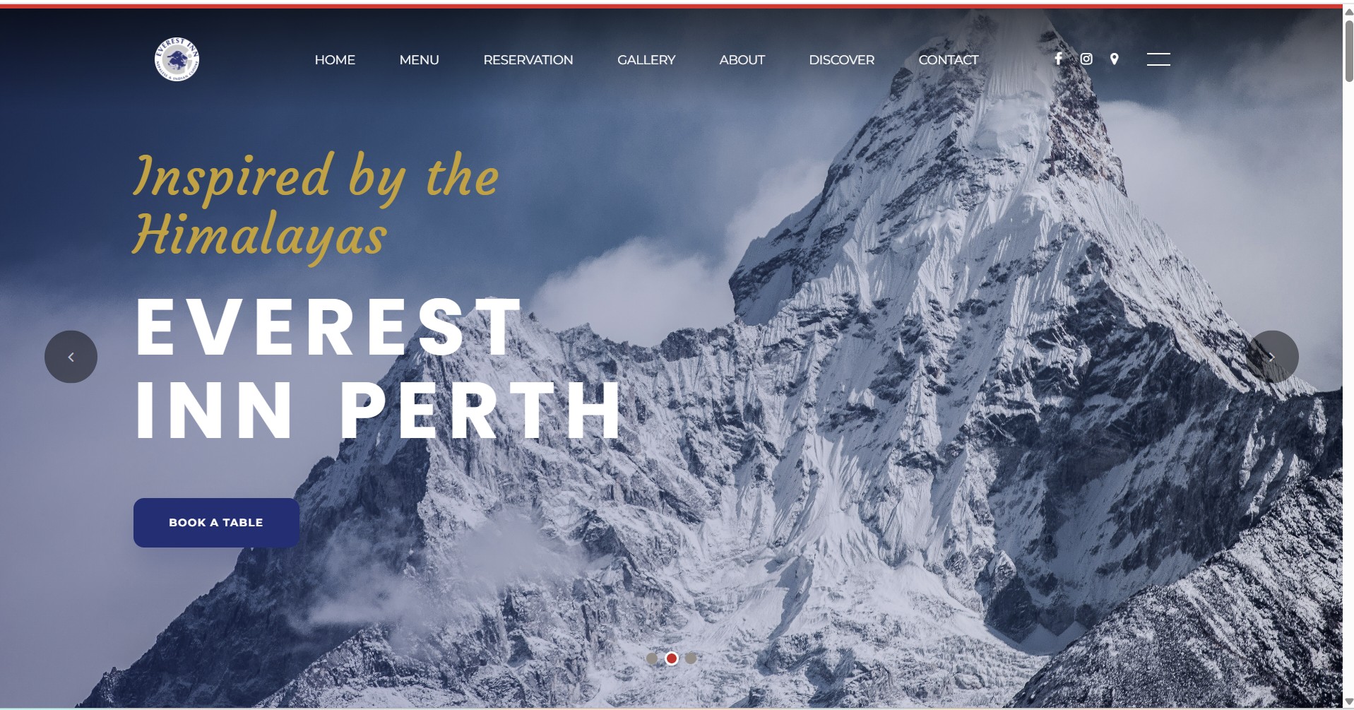 Everest Inn Perth website screenshot