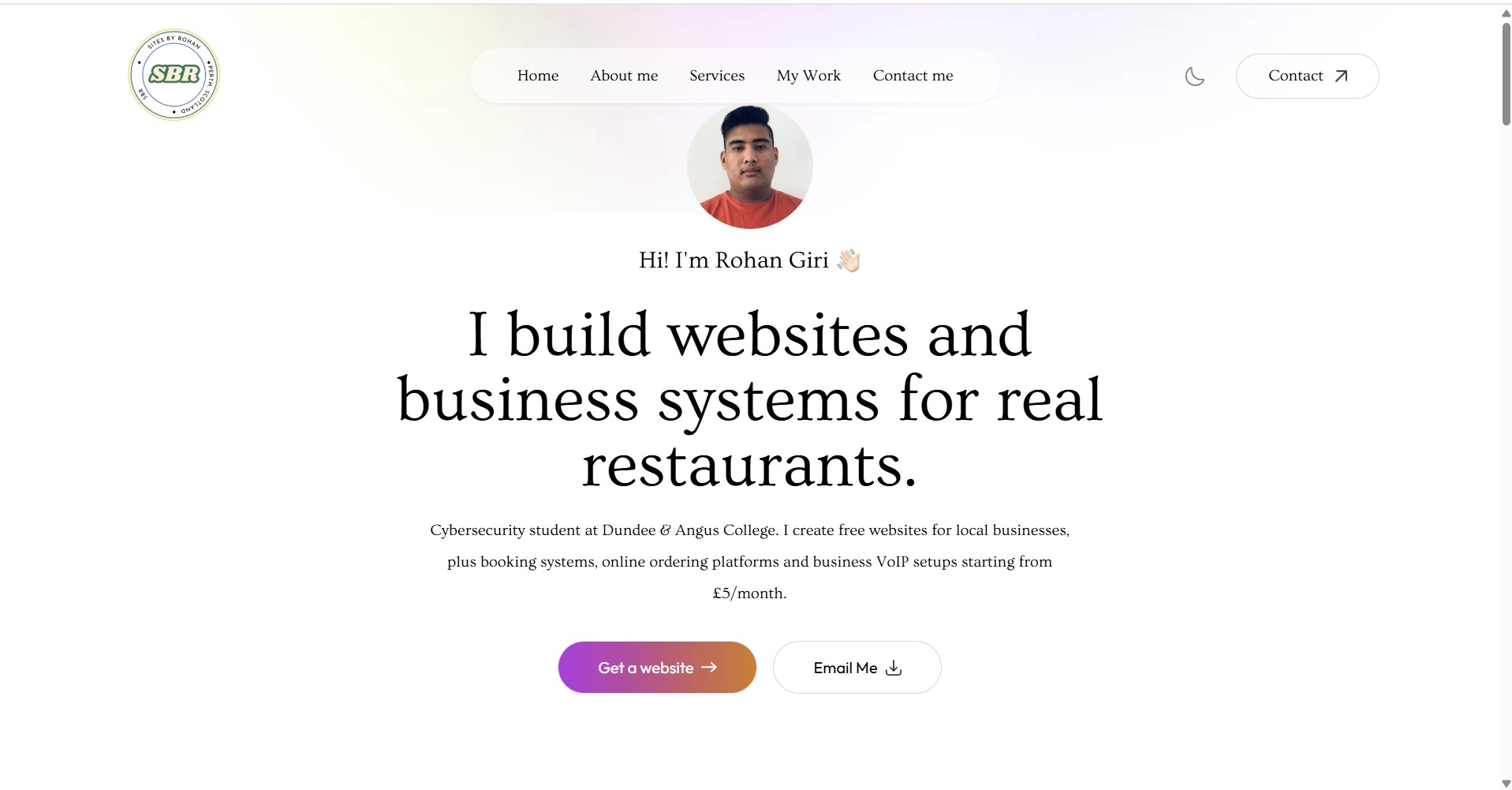portfolio website screenshot